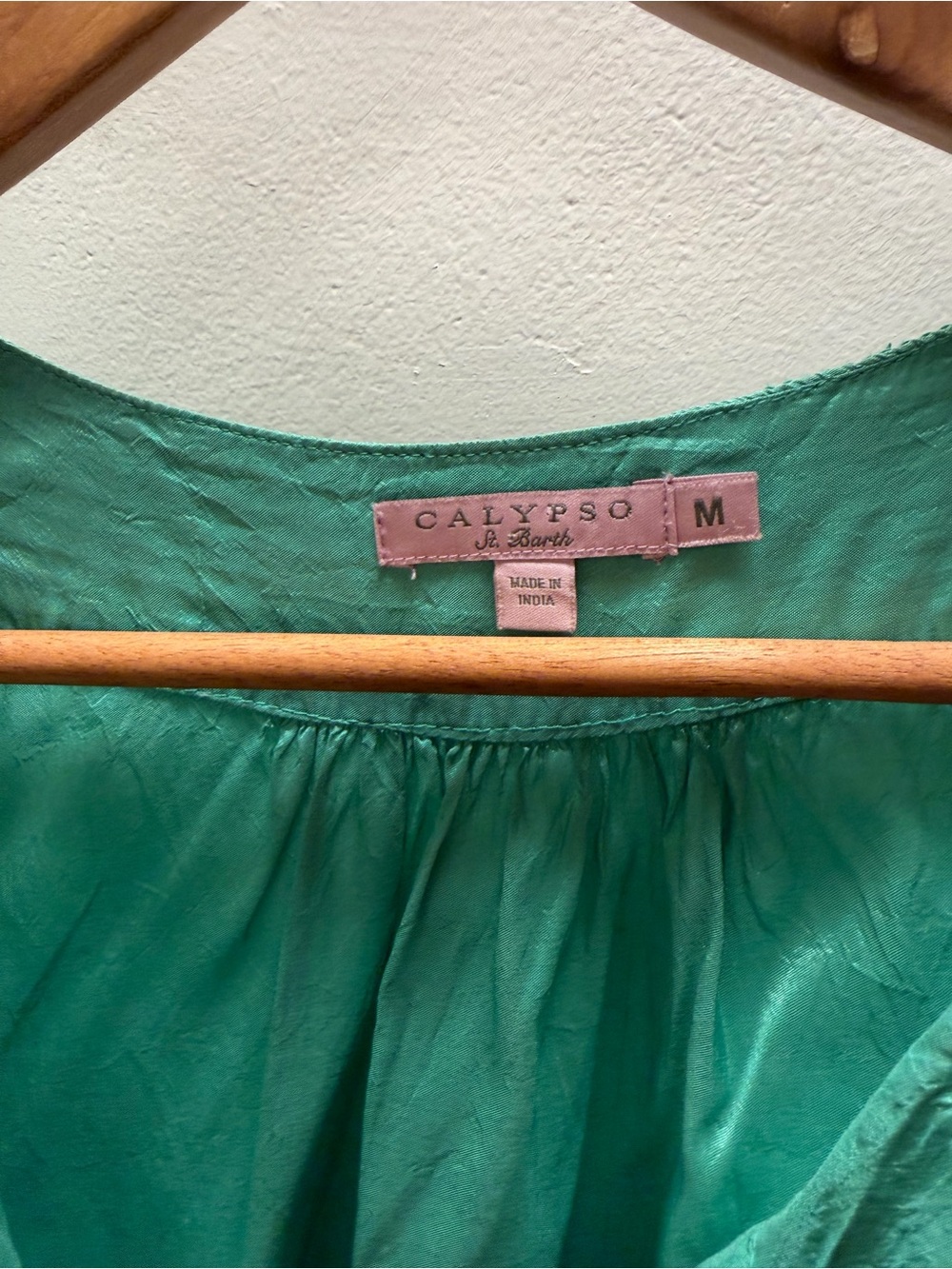 Calypso St. Barth 100% Silk Aqua Embroidered Tunic Dress